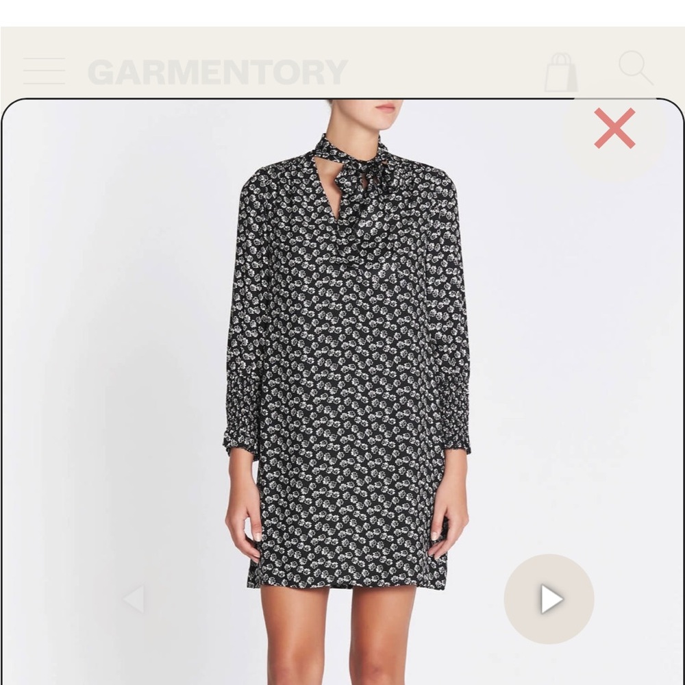 Rebecca Taylor Rue Floral Print Scarf Tie Dress